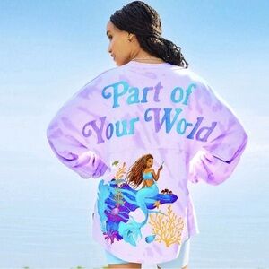 Disney Parks, NWT, S Purple Ariel The Little Mermaid Graphic Spirit Jersey